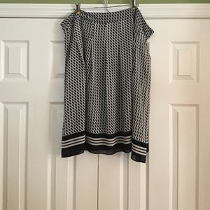 Navy Blue & Off White Skirt